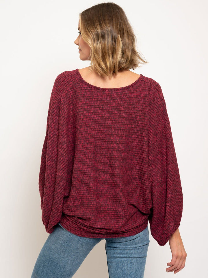 WOMEN'S LONG SLEEVE V-NECK TUNIC TOP