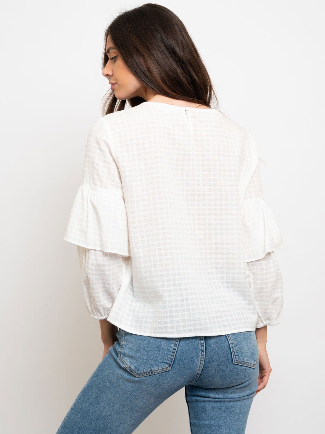 WOMEN'S RUFFLE SLEEVES TOP