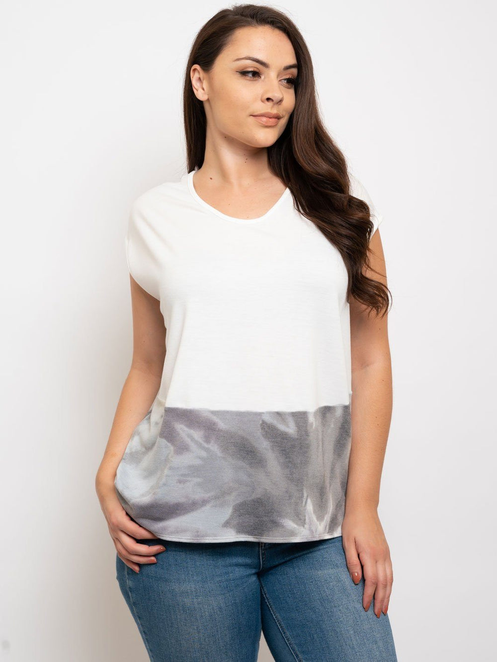 PLUS SIZE BOTTOM PRINT TOP