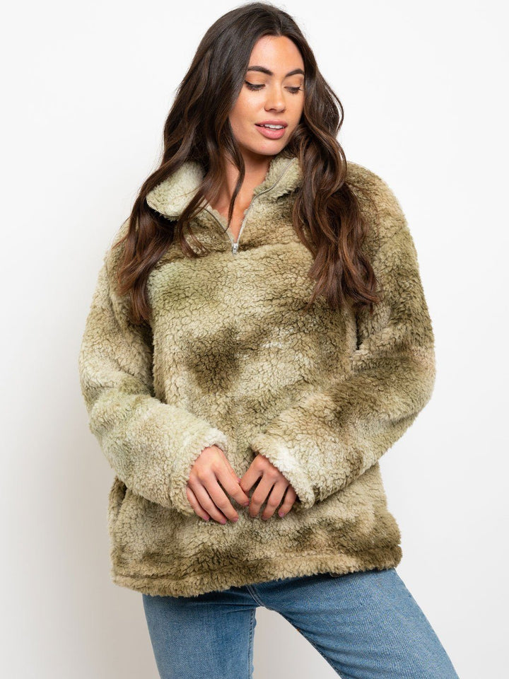 WOMEN'S TIE DYE TEDDY SWEATER