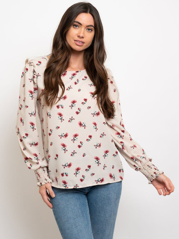 WOMEN'S LONG SLEEVE FLORAL TOP
