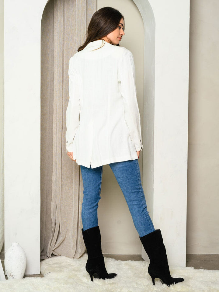 WOMEN'S LONG SLEEVE BUTTON CLOSURE BLAZER