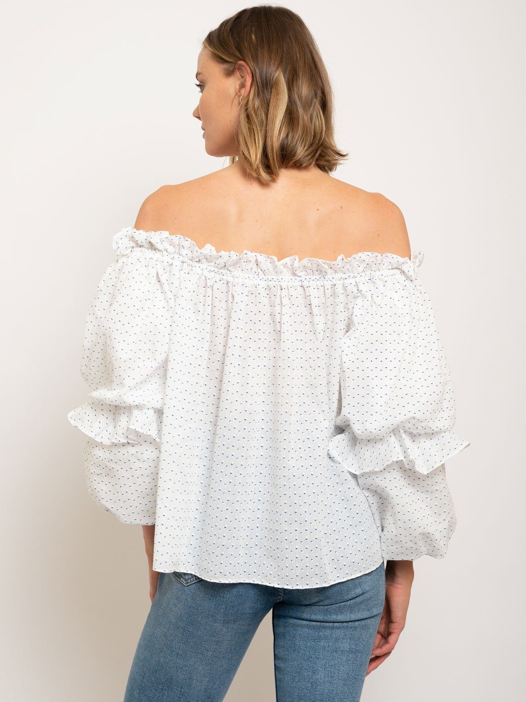 WOMEN'S OFF SHOULDER PUFF SLEEVES TOP