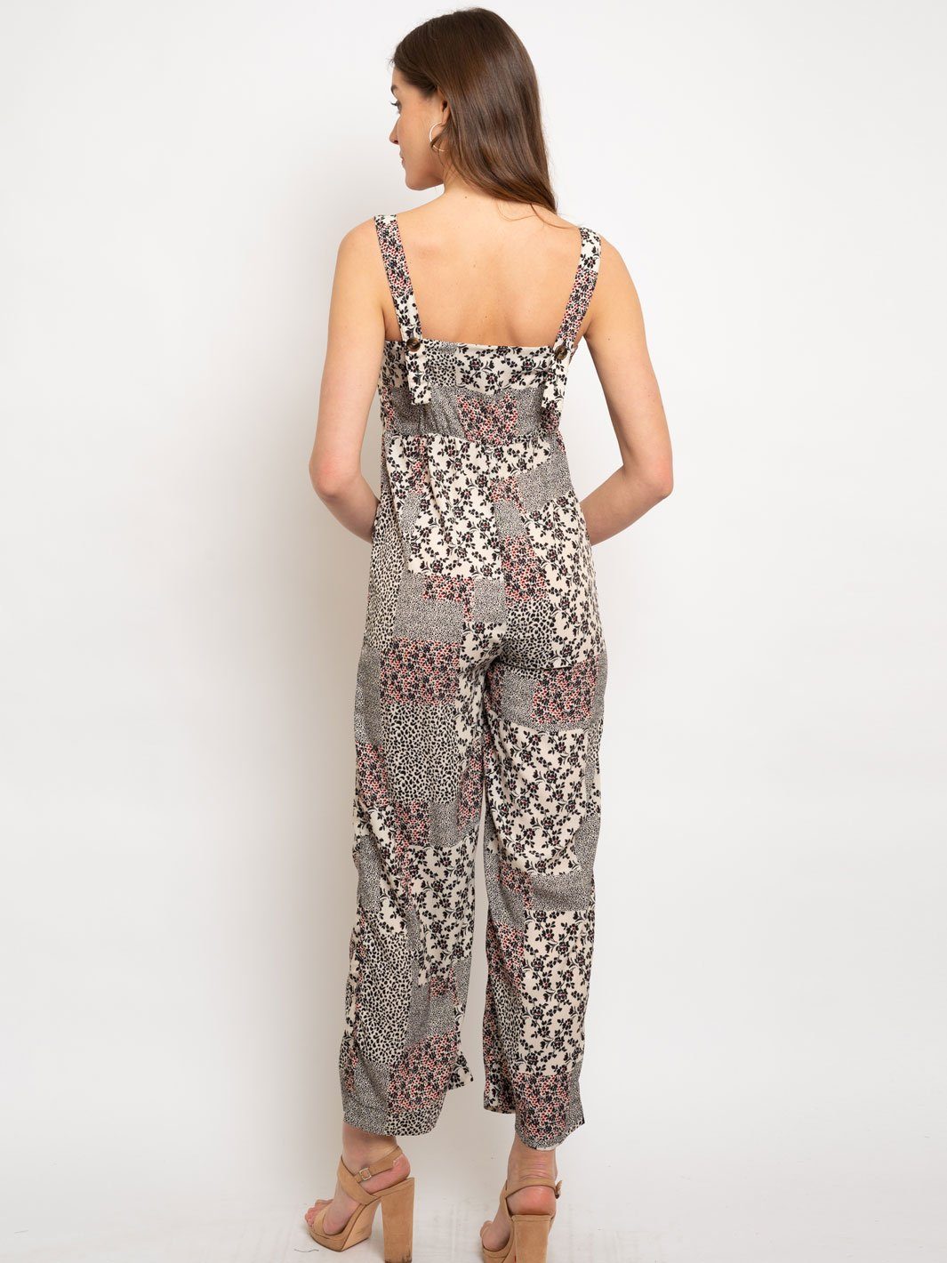 WOMEN'S MULTI PRINT SLEEVELESS JUMPSUIT