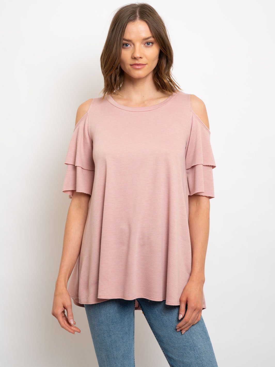 WOMEN'S OFF SHOULDER RUFFLE SLEEVES TOP