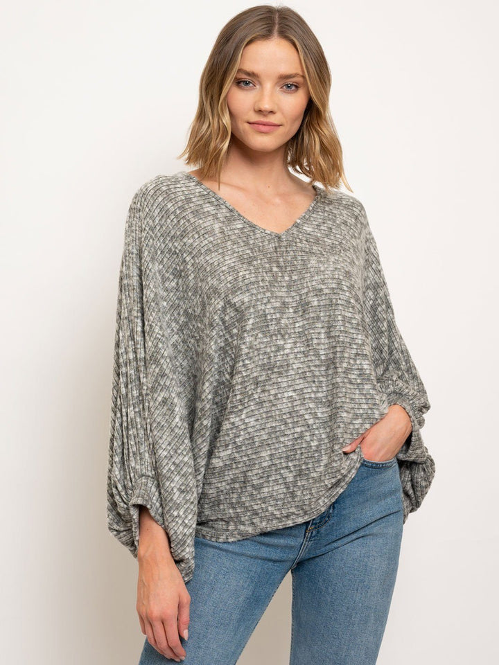 WOMEN'S LONG SLEEVE V-NECK TUNIC TOP