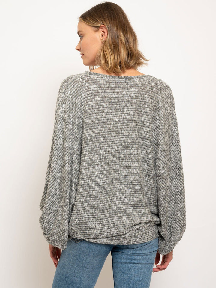 WOMEN'S LONG SLEEVE V-NECK TUNIC TOP