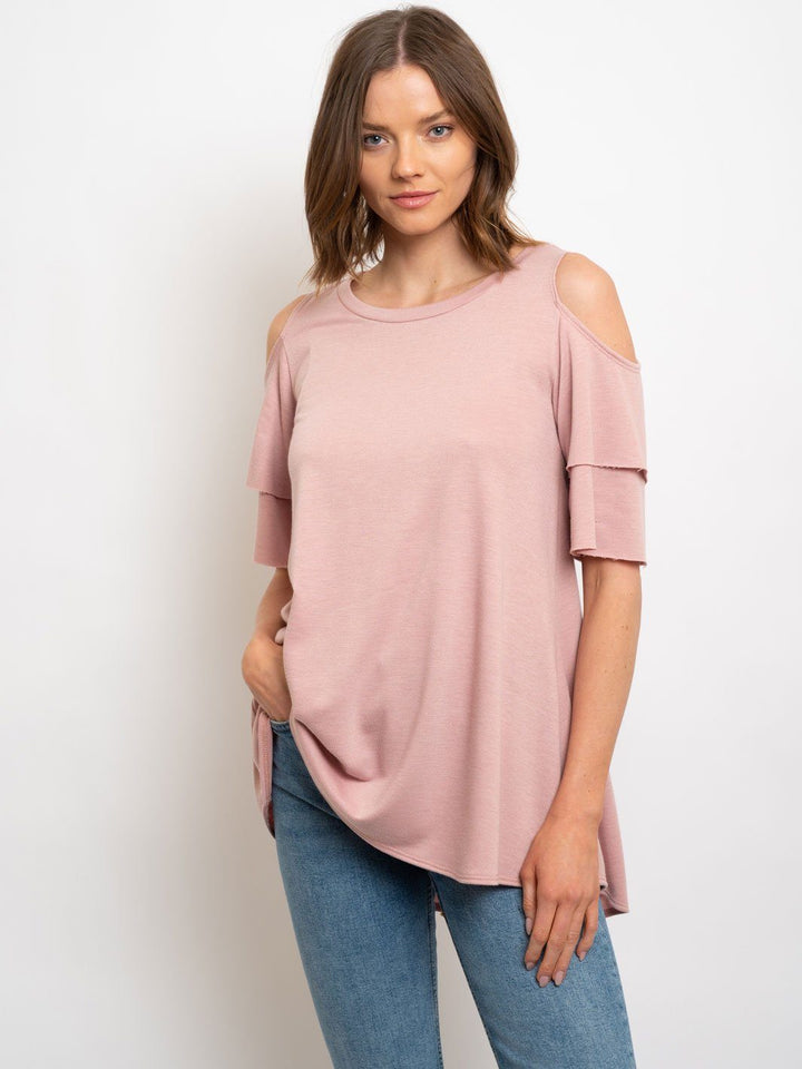 WOMEN'S OFF SHOULDER RUFFLE SLEEVES TOP