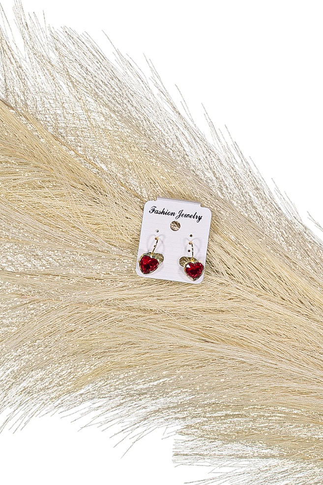 WOMEN'S ASSORTED COLORS HEART SHAPE EARRINGS