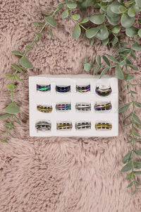 WOMEN'S ASSORTED COLORS STAINLESS STEEL RINGS