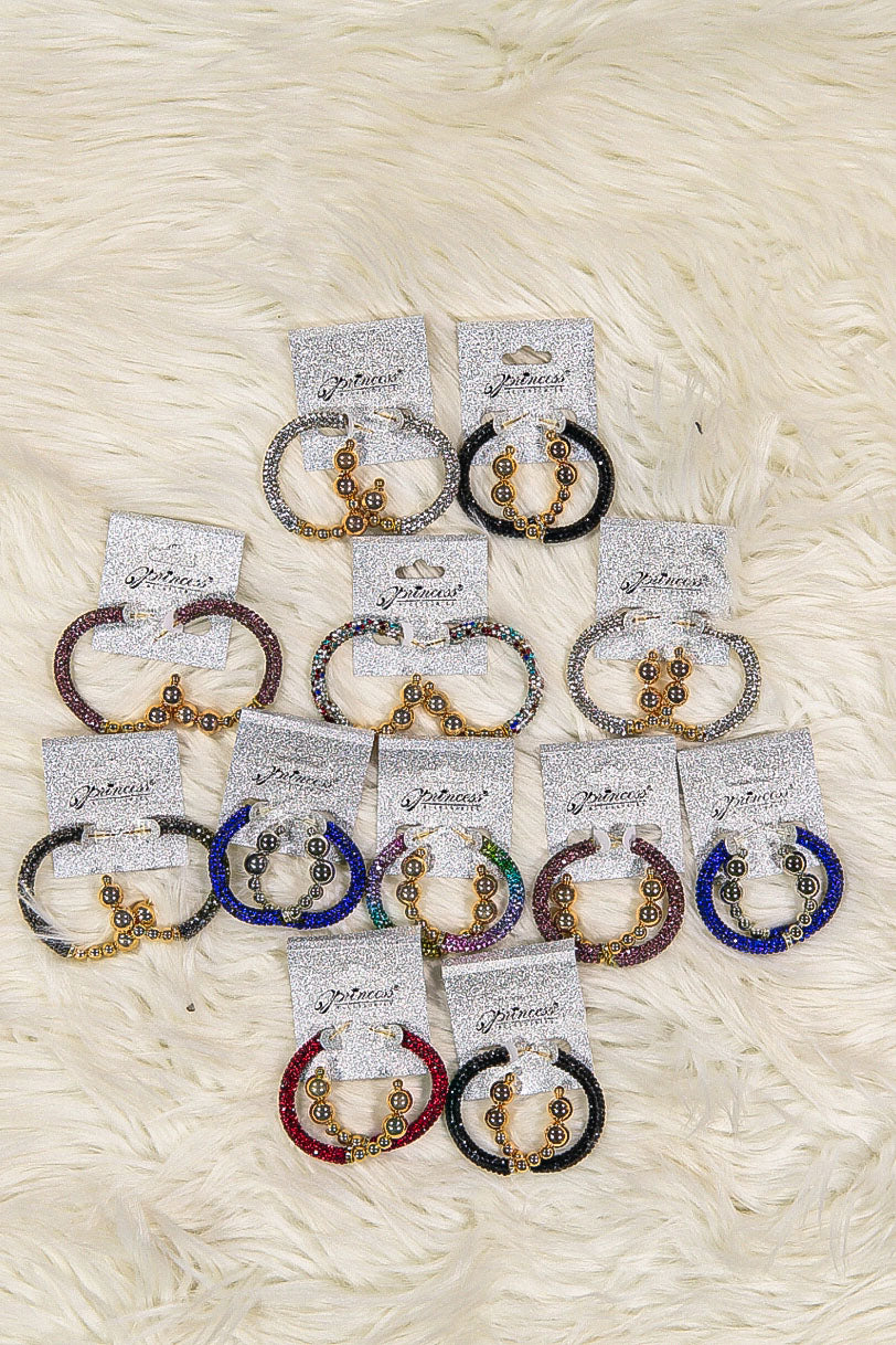 WOMEN'S ASSORTED COLORS STONES EARRINGS