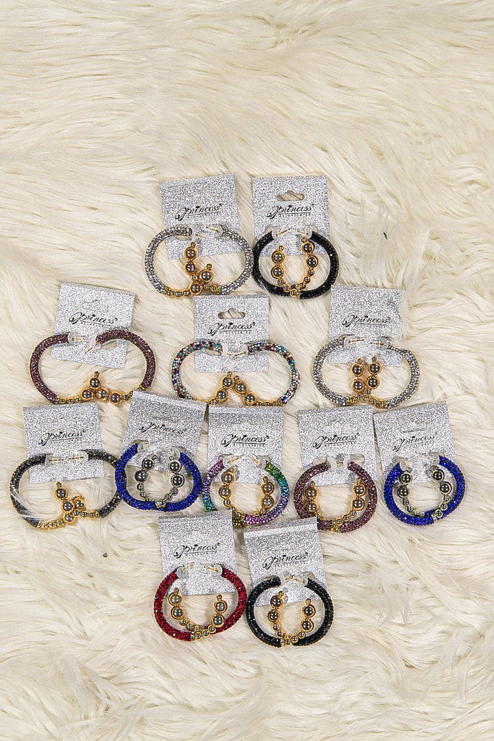 WOMEN'S ASSORTED COLORS STONES EARRINGS