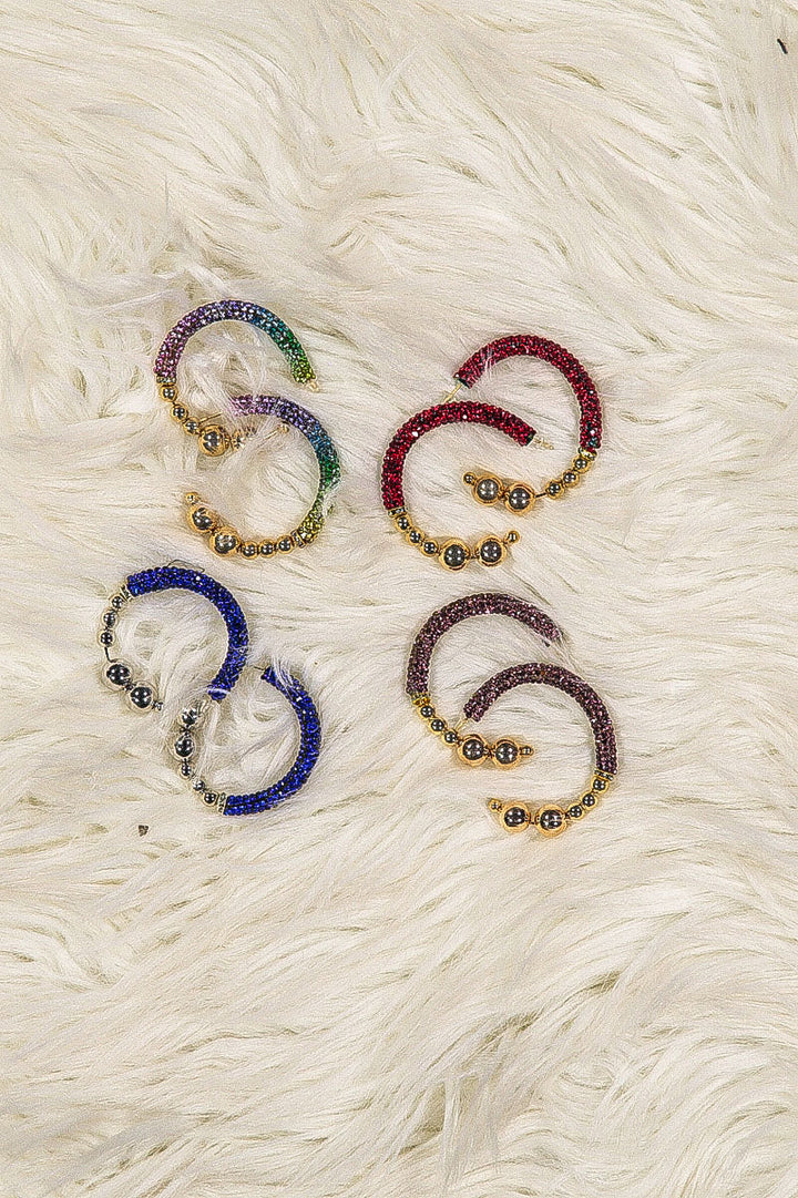 WOMEN'S ASSORTED COLORS STONES EARRINGS