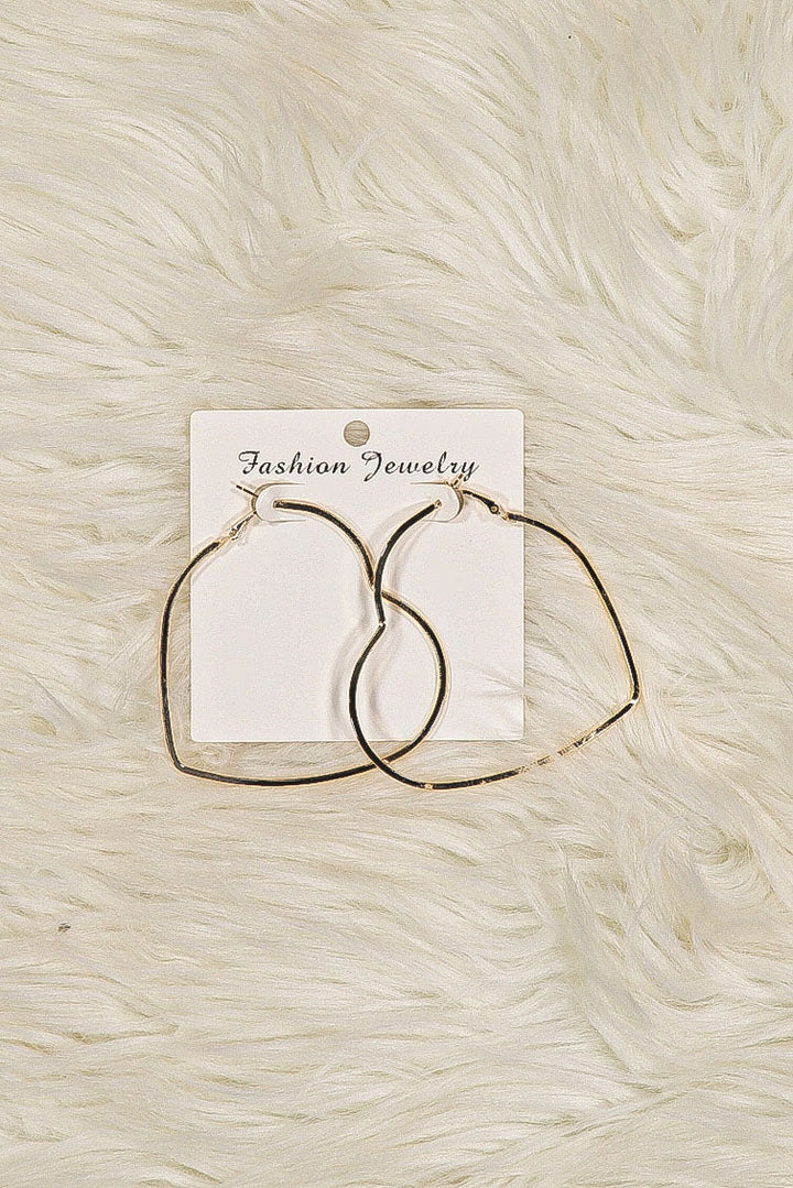 WOMEN'S HEART SHAPE METAL HOOP EARRING