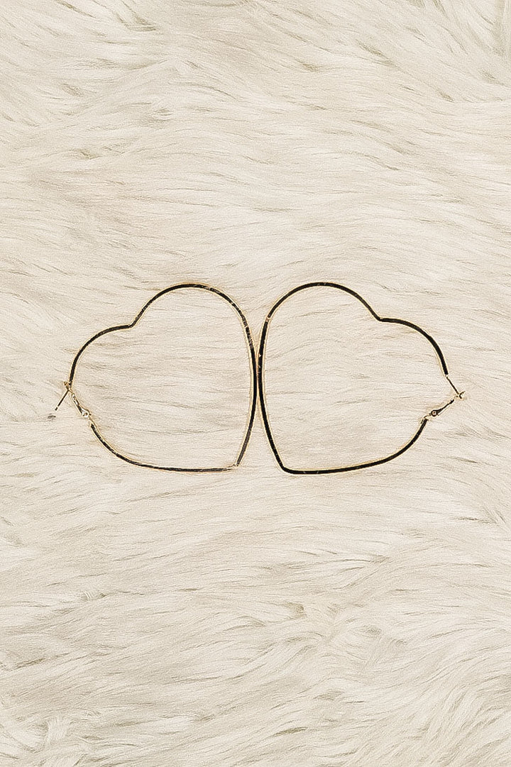 WOMEN'S HEART SHAPE METAL HOOP EARRING