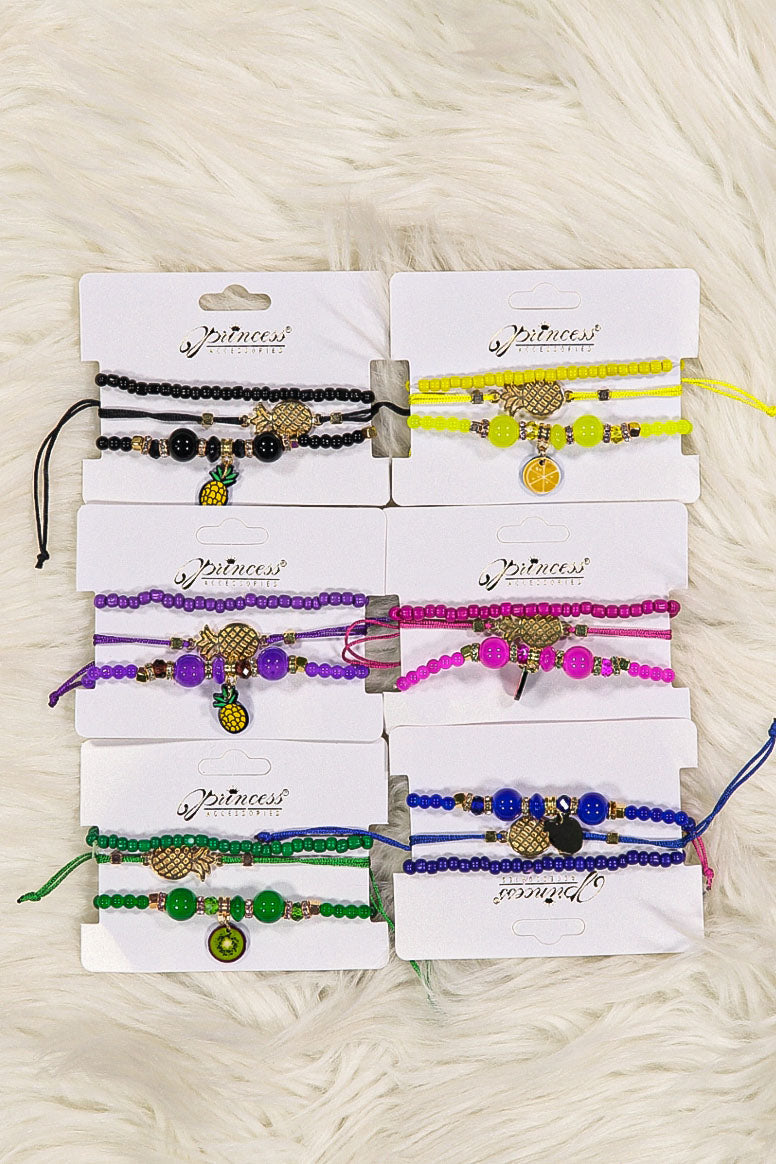 WOMEN'S ASSORTED COLORS & FRUITS BRACELET