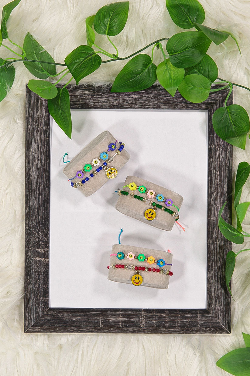 WOMEN'S ASSORTED COLORS & SMILES BRACELET
