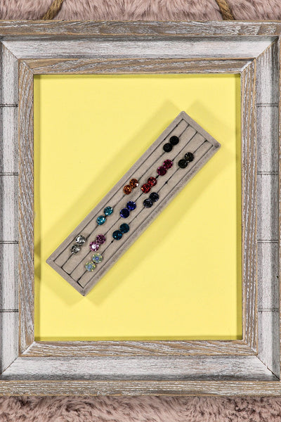 WOMEN'S ASSORTED COLORS STONE EARRINGS