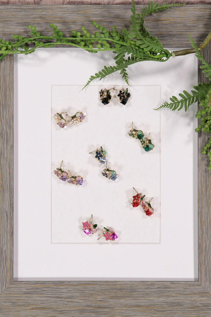 WOMEN'S ASSORTED COLORS FLOWERS EARRINGS