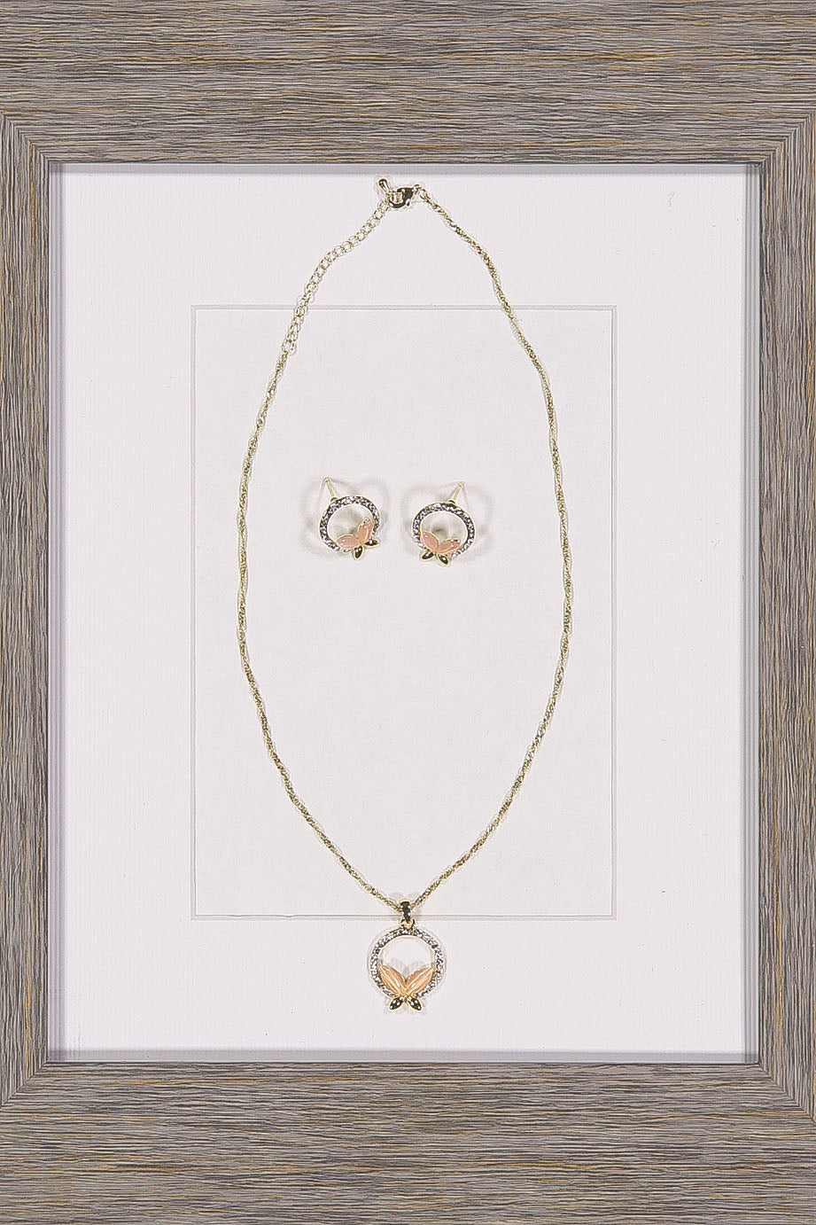 WOMEN'S GOLD PLATED BUTTERFLY NECKLACE SET