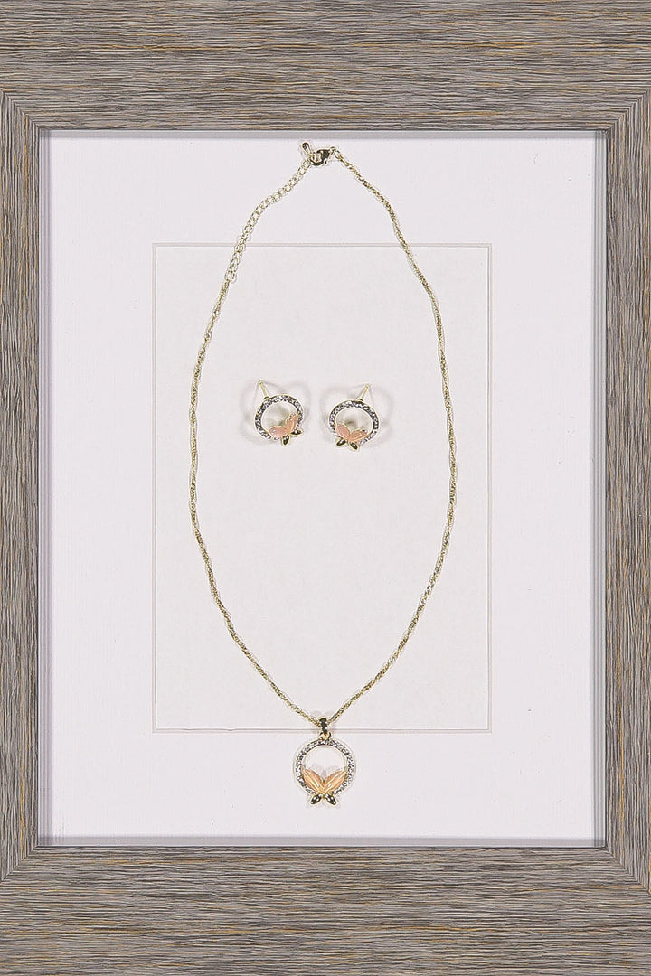 WOMEN'S GOLD PLATED BUTTERFLY NECKLACE SET