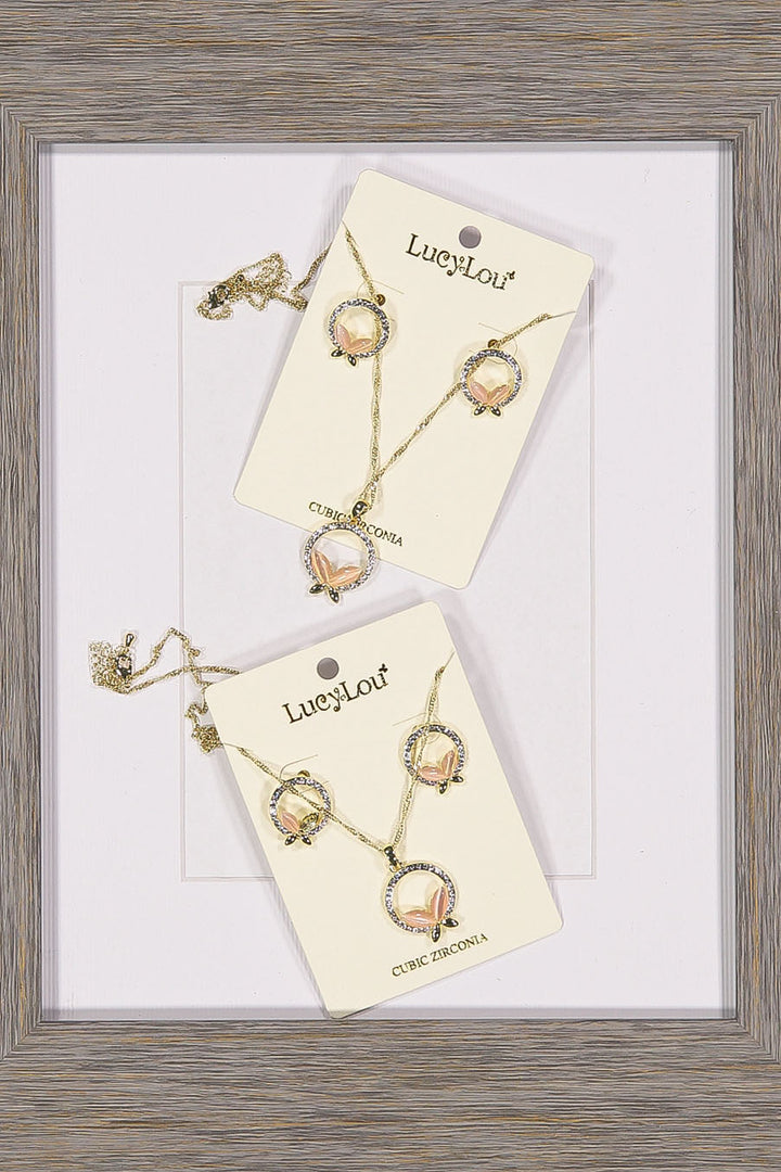 WOMEN'S GOLD PLATED BUTTERFLY NECKLACE SET