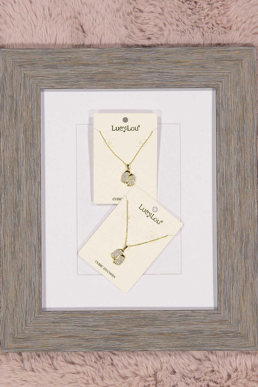 WOMEN'S GOLD CUBIC ZIRCONIA FEET PENDANT NECKLACE