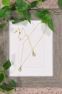 WOMEN'S GOLD CUBIC ZIRCONIA FEET PENDANT NECKLACE