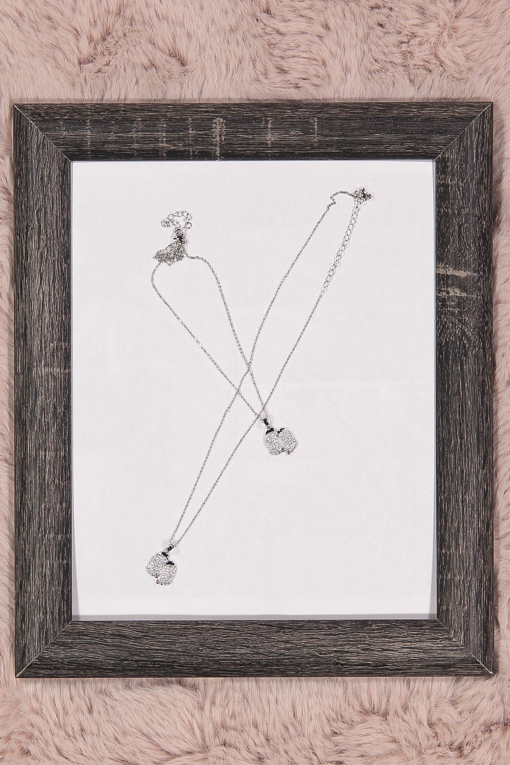 WOMEN'S SILVER CUBIC ZIRCONIA FEET PENDANT NECKLACE