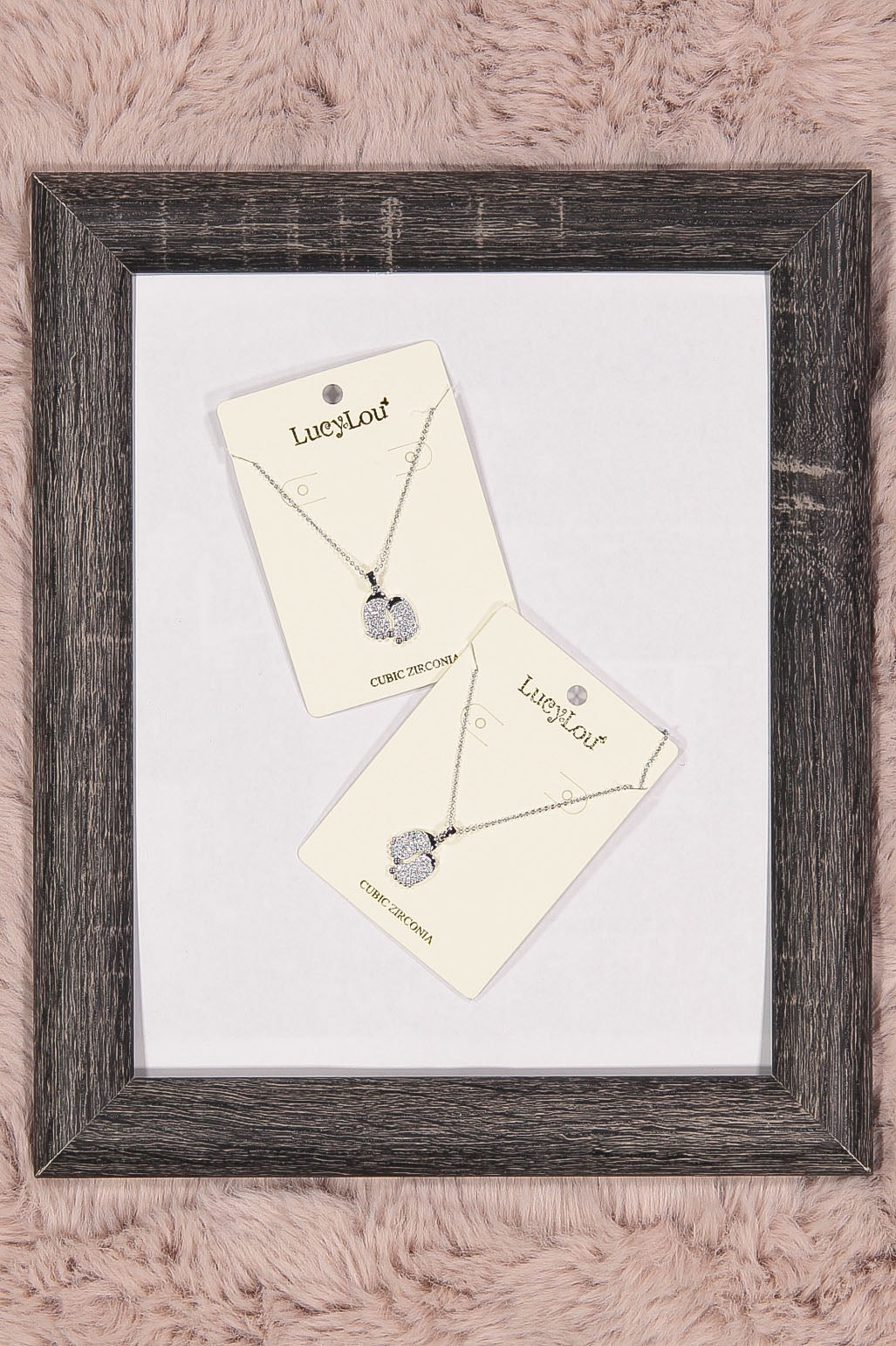 WOMEN'S SILVER CUBIC ZIRCONIA FEET PENDANT NECKLACE