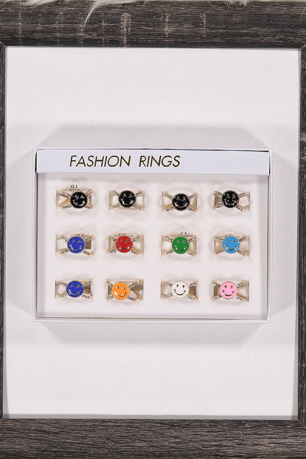 WOMEN'S ASSORTED COLORS SMILE FACE RINGS