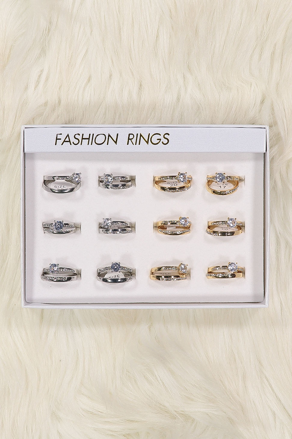 WOMEN'S SILVER & GOLD 2PC WEDDING RINGS