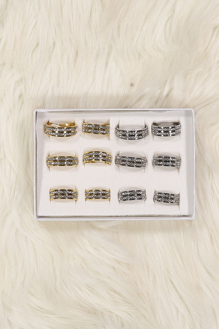 WOMEN'S ASSORTED COLOR STAINLESS STEEL RINGS