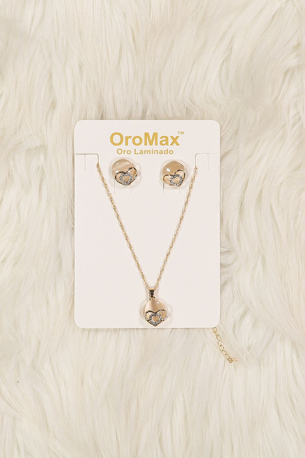 WOMEN'S HEART GOLD PLATED NECKLACE SET