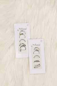 WOMEN'S ASSORTED SHAPES SILVER STEEL RINGS