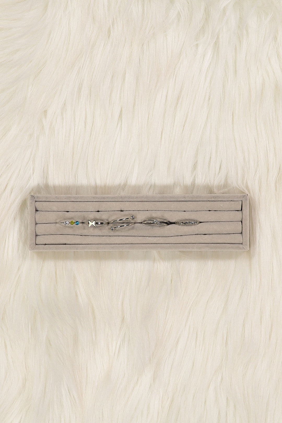 WOMEN'S ASSORTED SHAPES SILVER STEEL RINGS