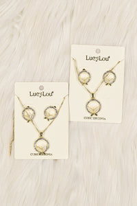 WOMEN'S GOLD PLATED BUTTERFLY NECKLACE SET