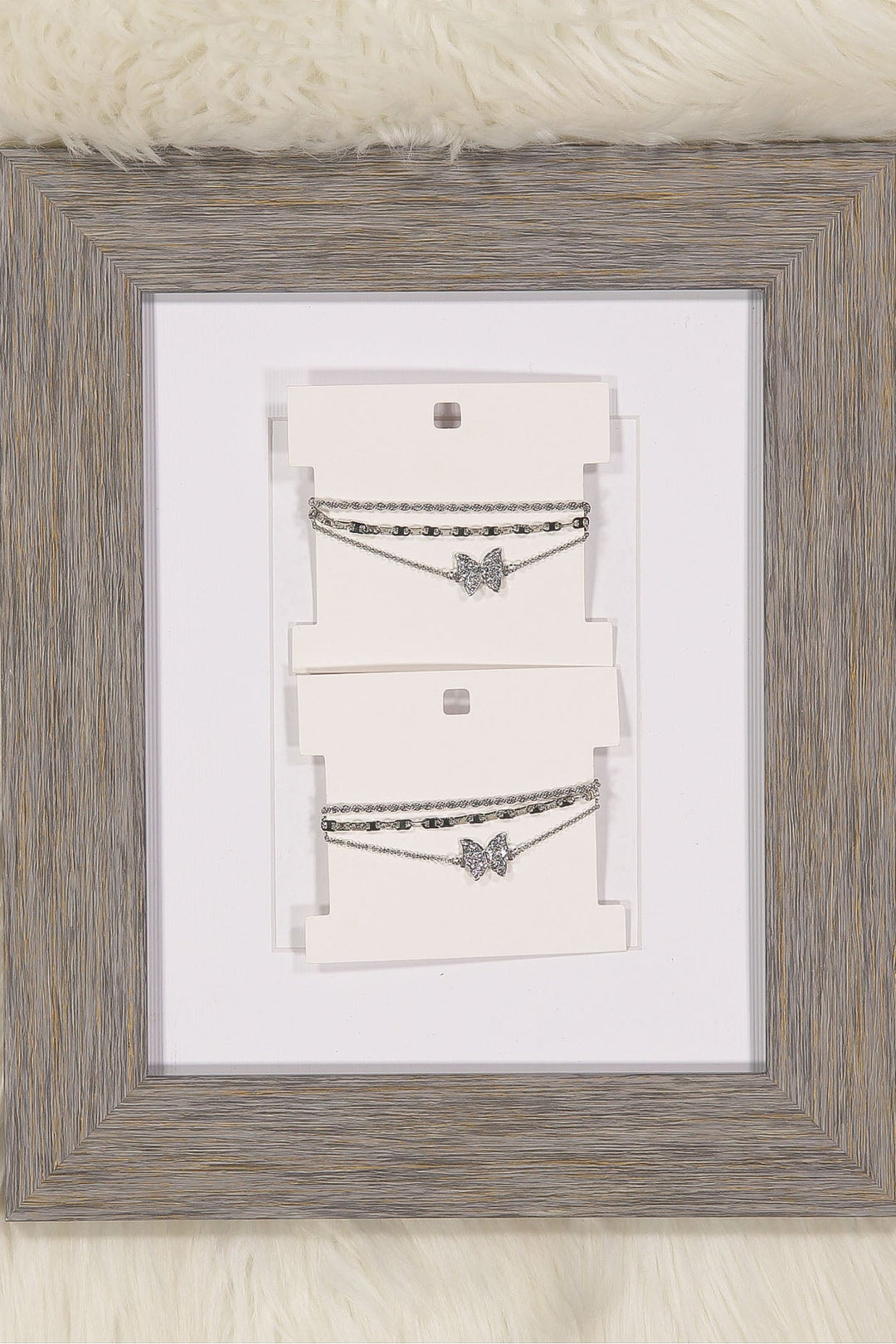 WOMEN'S SILVER MULTI CHAIN BUTTERFLY BRACELET