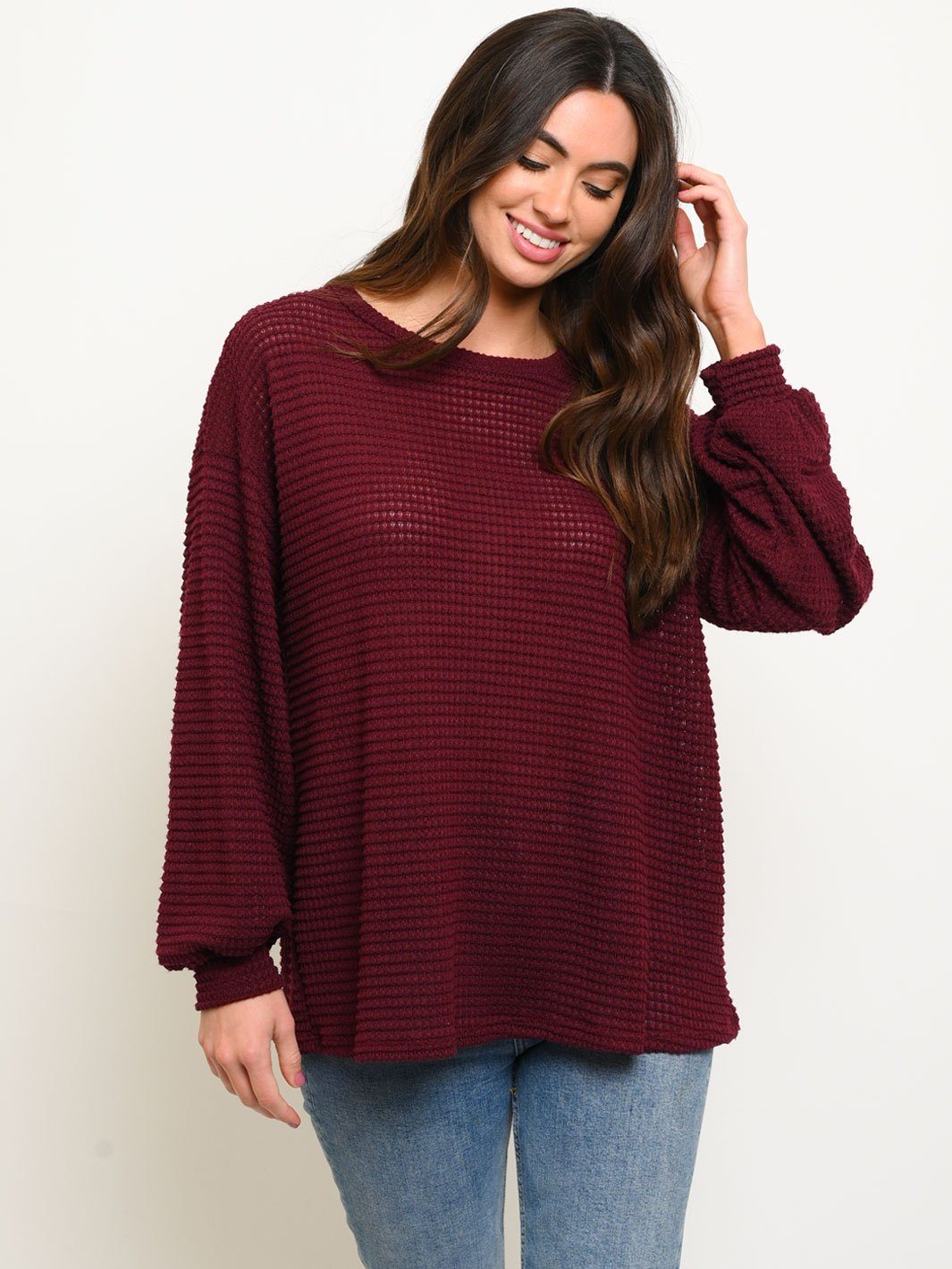 WOMEN'S LONG SLEEVE ROUND NECK TOP