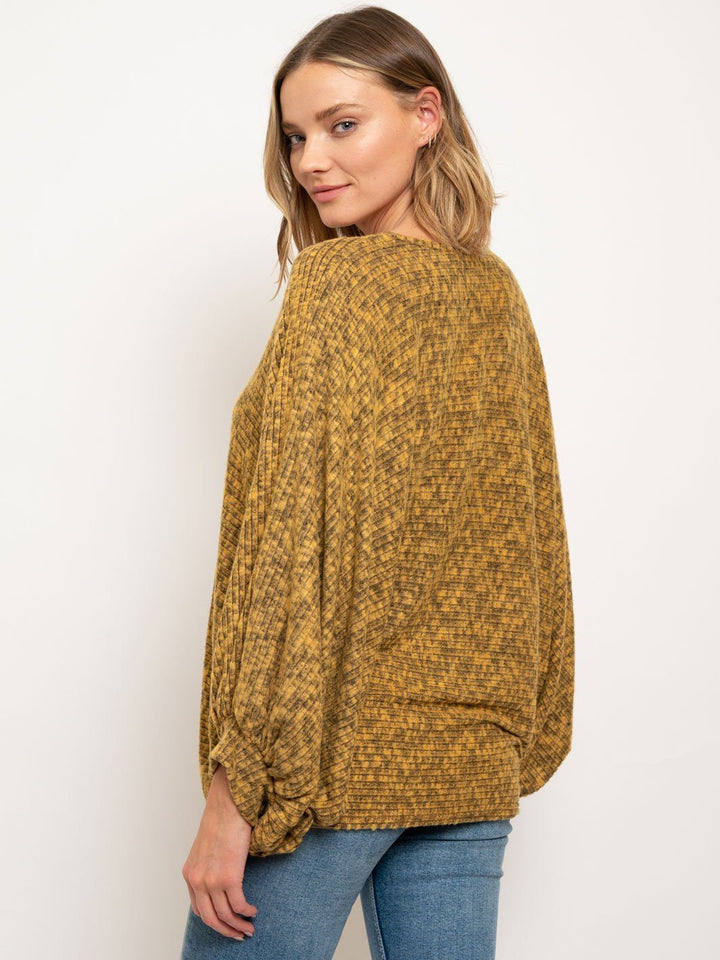 WOMEN'S LONG SLEEVE V-NECK TUNIC TOP