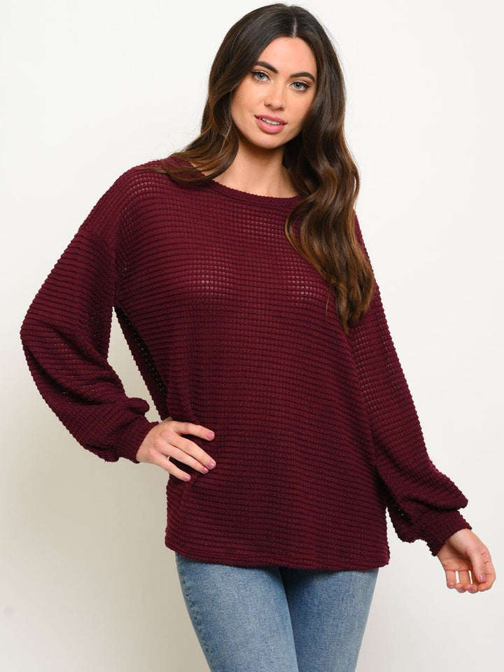 WOMEN'S LONG SLEEVE ROUND NECK TOP