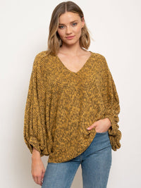 WOMEN'S LONG SLEEVE V-NECK TUNIC TOP