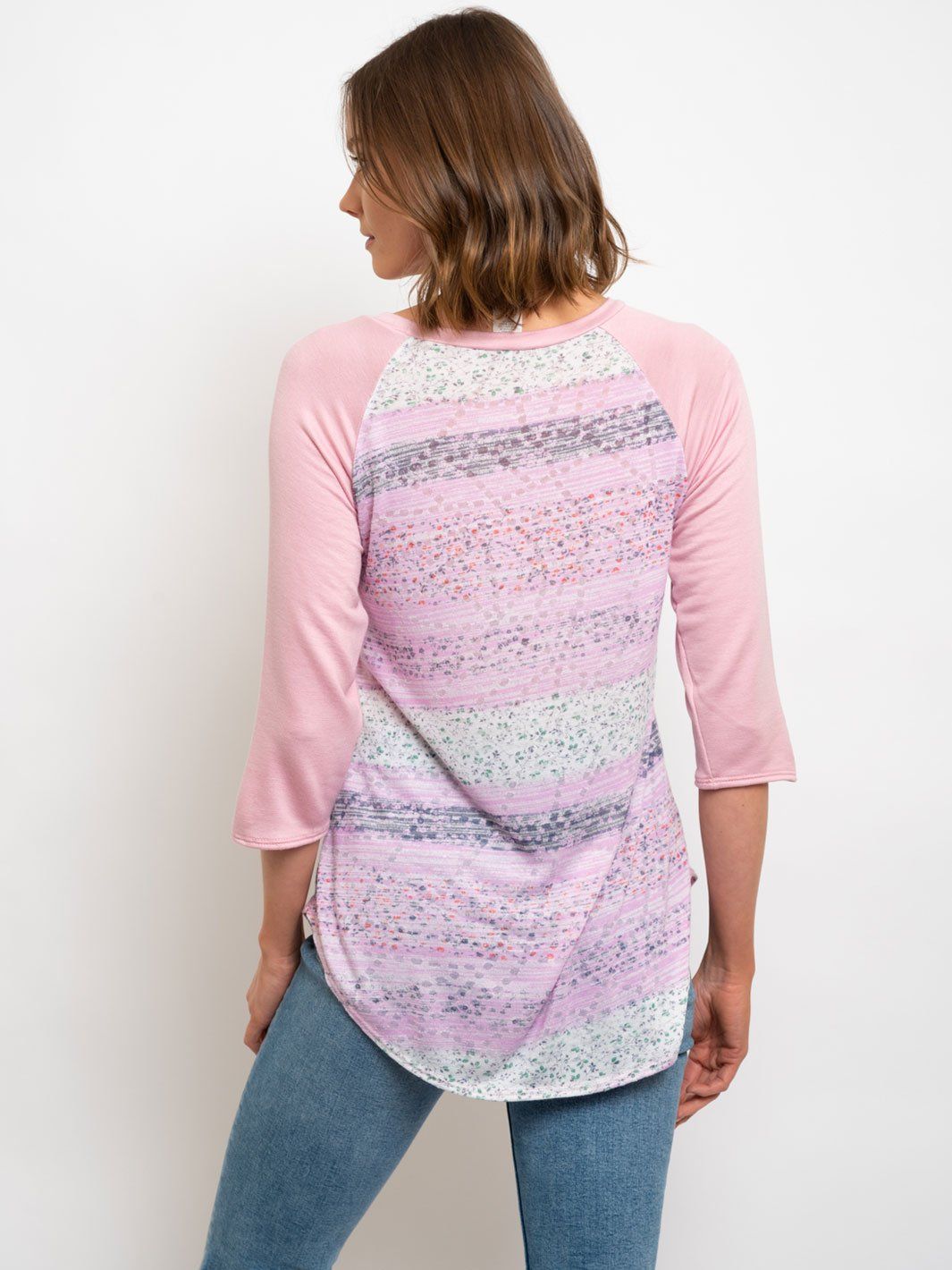 WOMEN'S 3/4 STRIPES TOP