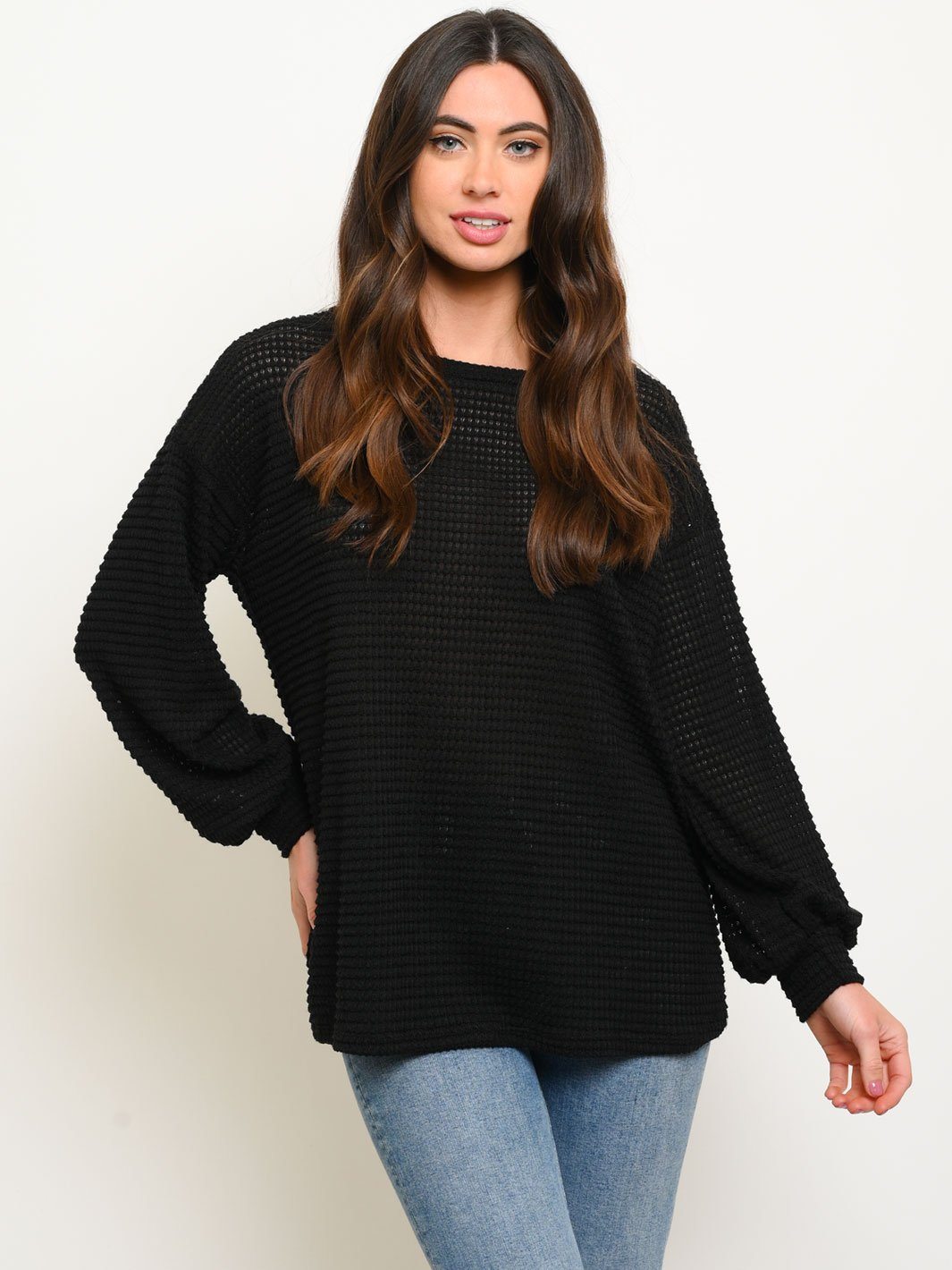WOMEN'S LONG SLEEVE ROUND NECK TOP