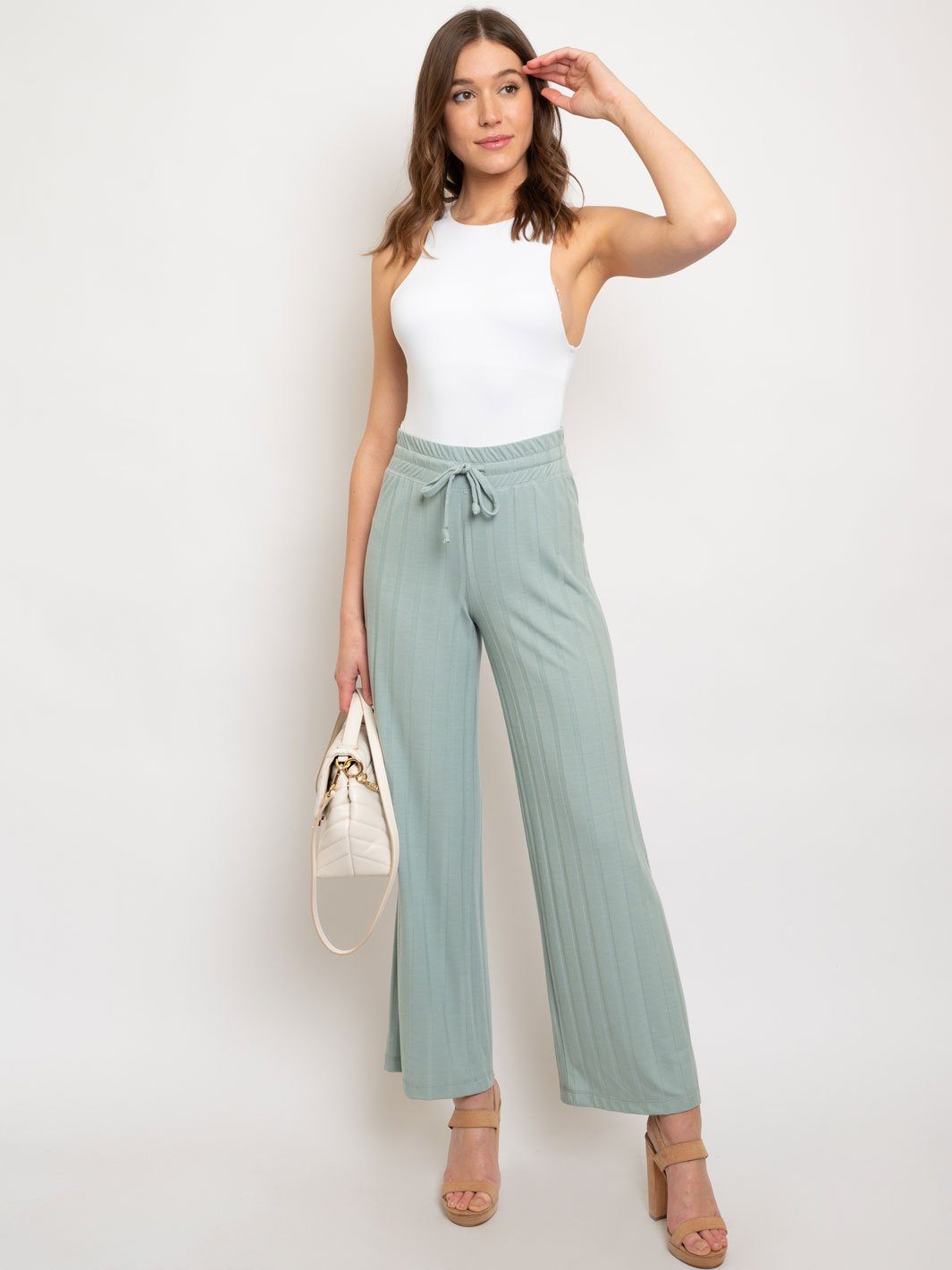WOMEN'S RIBBED LONG PANTS