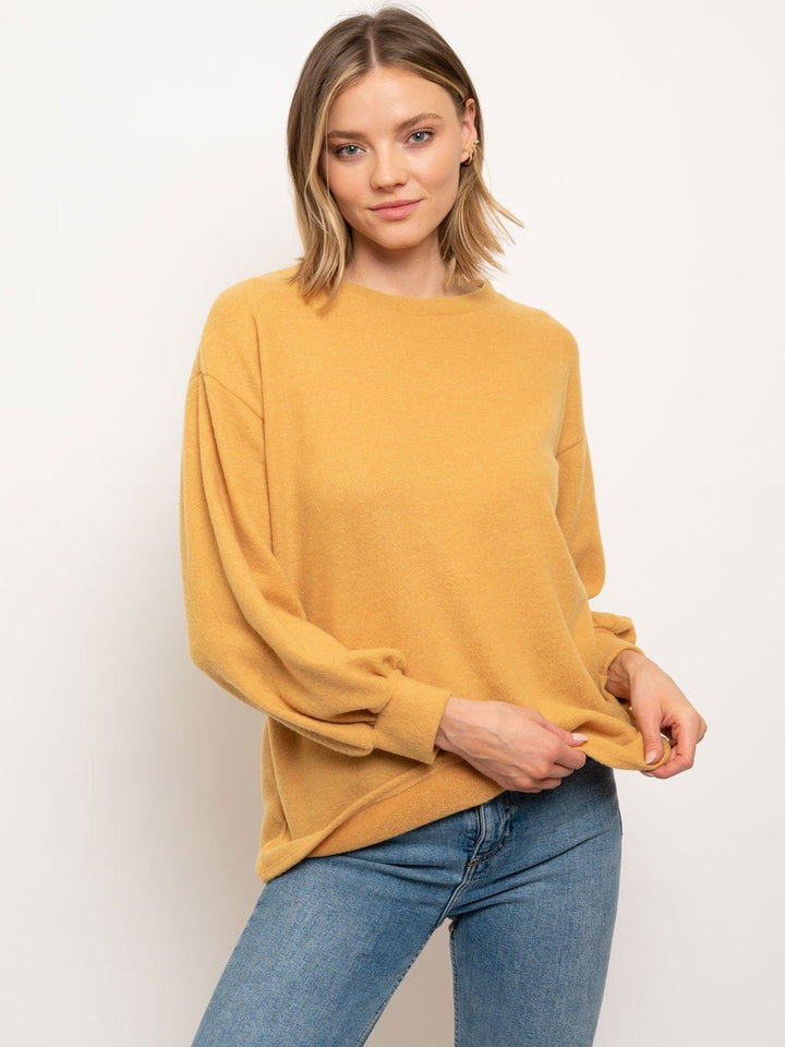 WOMEN'S SOLID LONG SLEEVE TOP