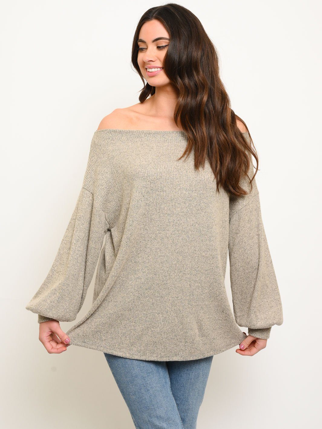 WOMEN'S OFF SHOULDER TUNIC TOP