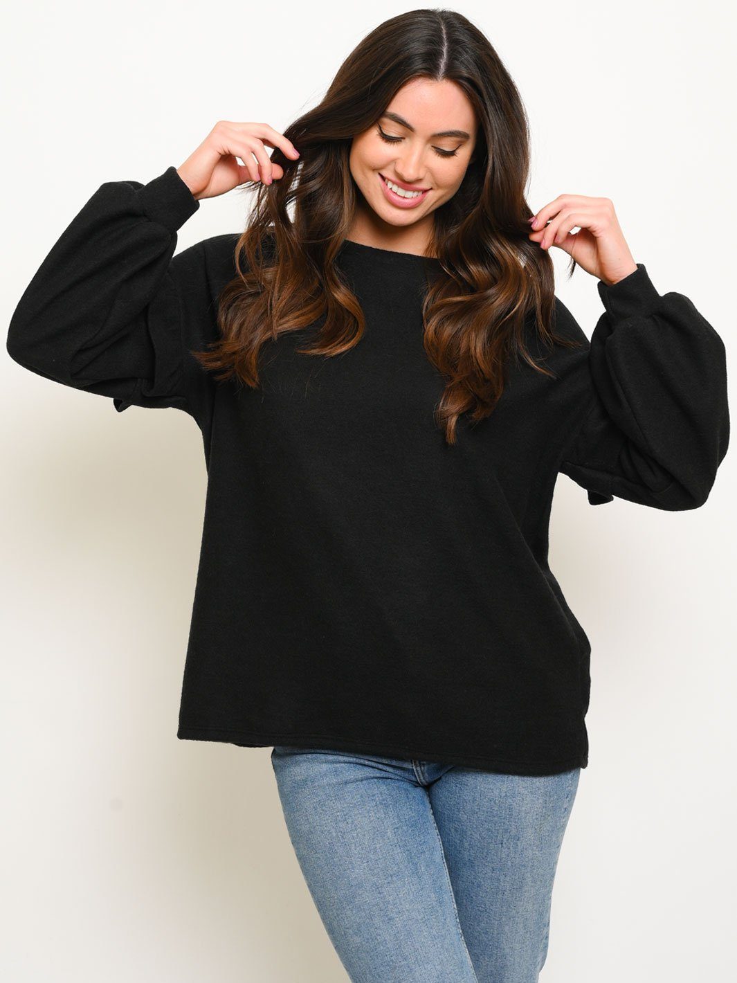 WOMEN'S RUFFLE LONG SLEEVE TOP