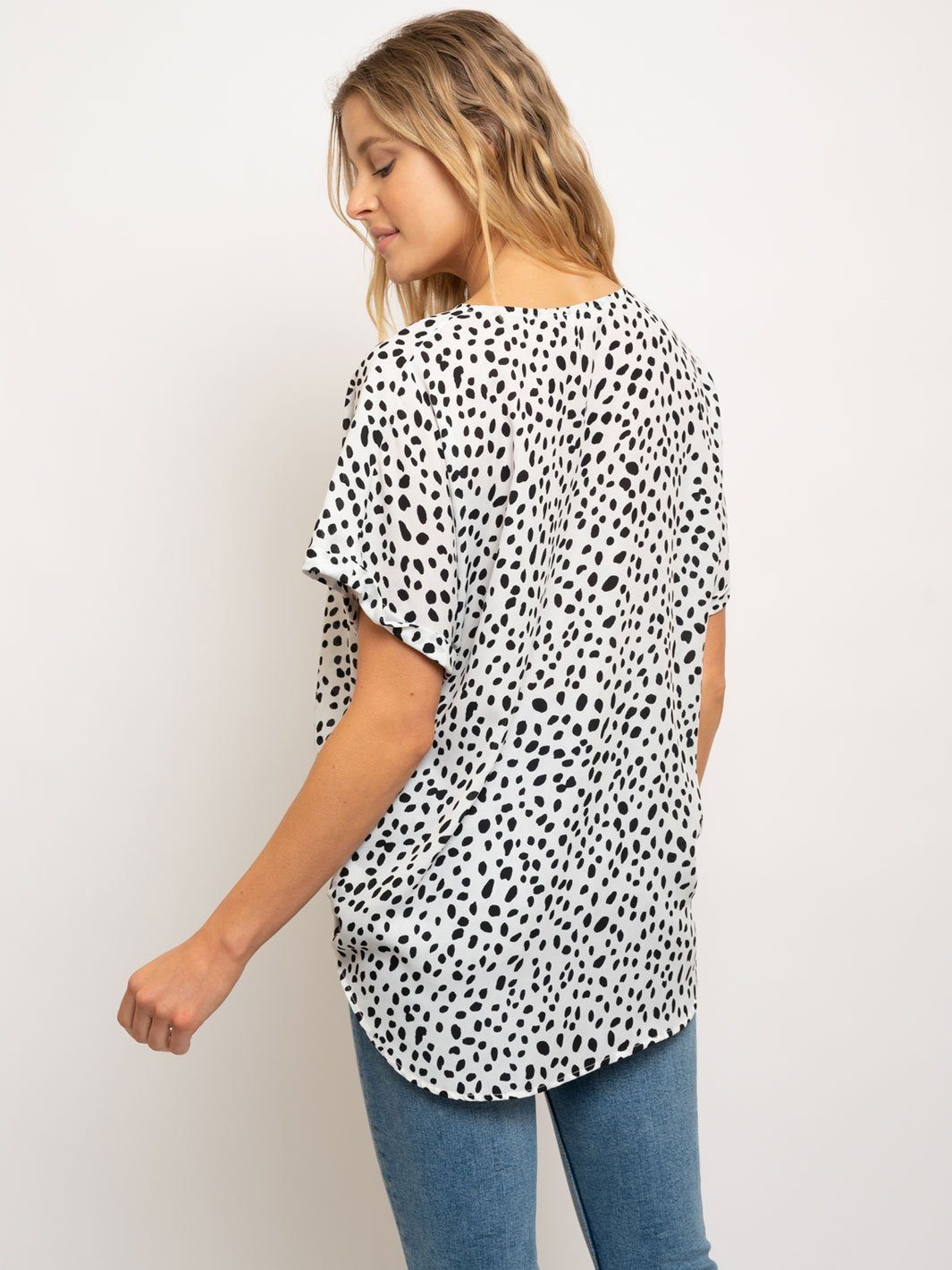 WOMENS POLKA DOTS TOP