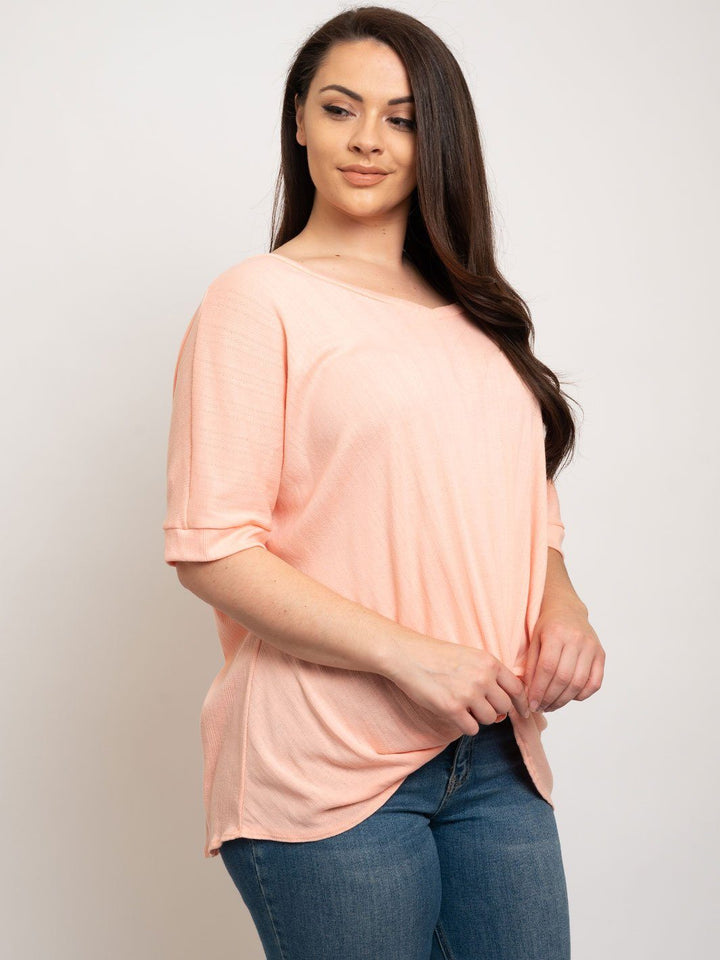 PLUS SIZE FRONT TIE DETAILED TOP